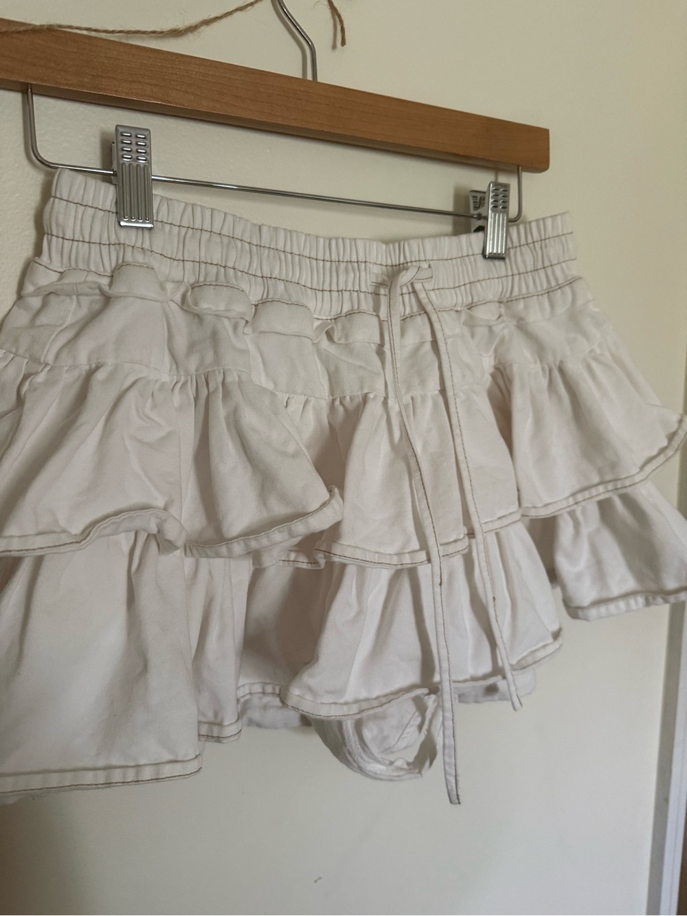 Day + Moon White Denim Ruffle Skort - Picture 3 of 5